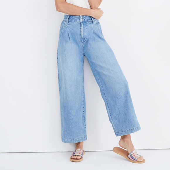 Madewell Denim - Madewell cropped pleated Jeans